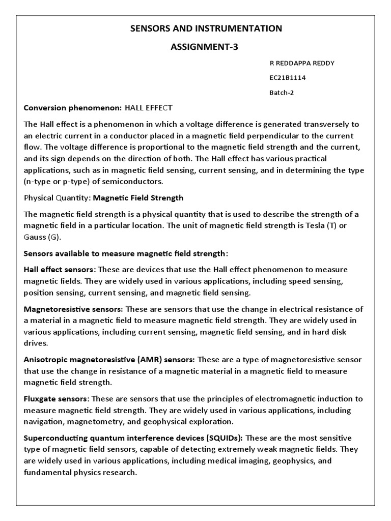Sensors and Instrumentation PDF Field