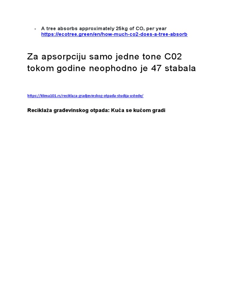 A Tree Absorbs Approximately 25kg of CO2 PDF