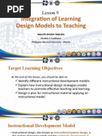 Module 6 - Lesson 9 INTEGRATION OF LEARNING DESIGN MODELS TO TEACHING