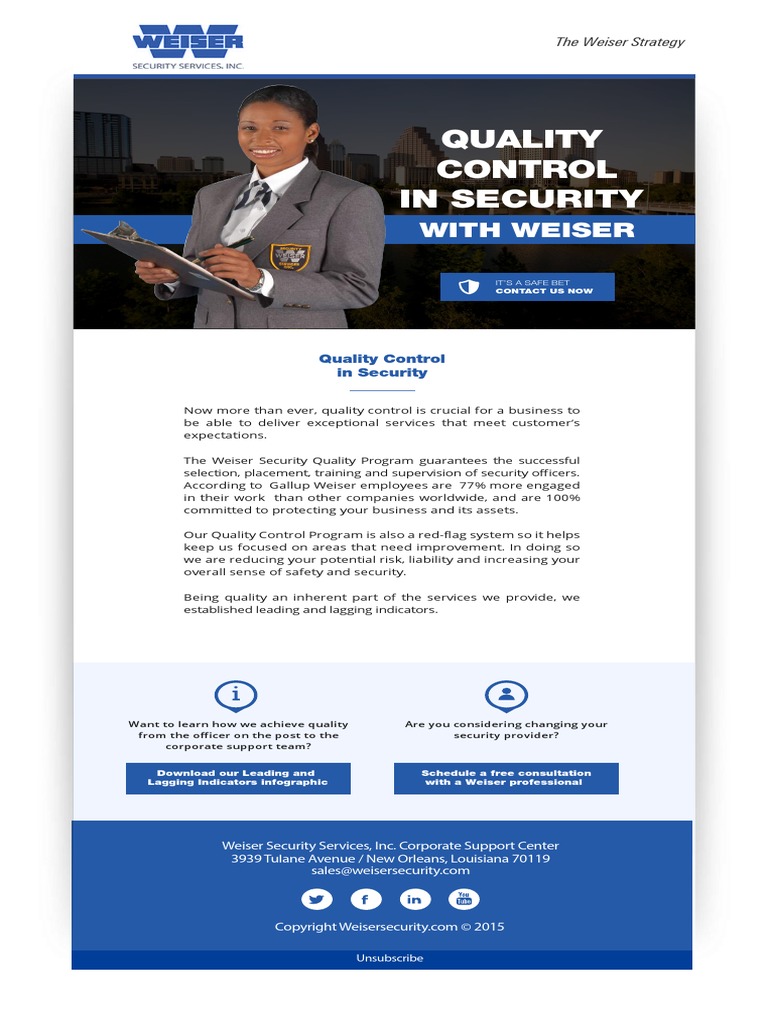 Quality Control in Security | PDF | Employment | Legal Liability