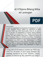Yunit I Filipino Bilang Wika at Larangan 1