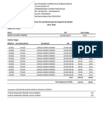 Ref. para Fins de Declaração de Imposto de Renda Ano: 2022: Dados Do Titular