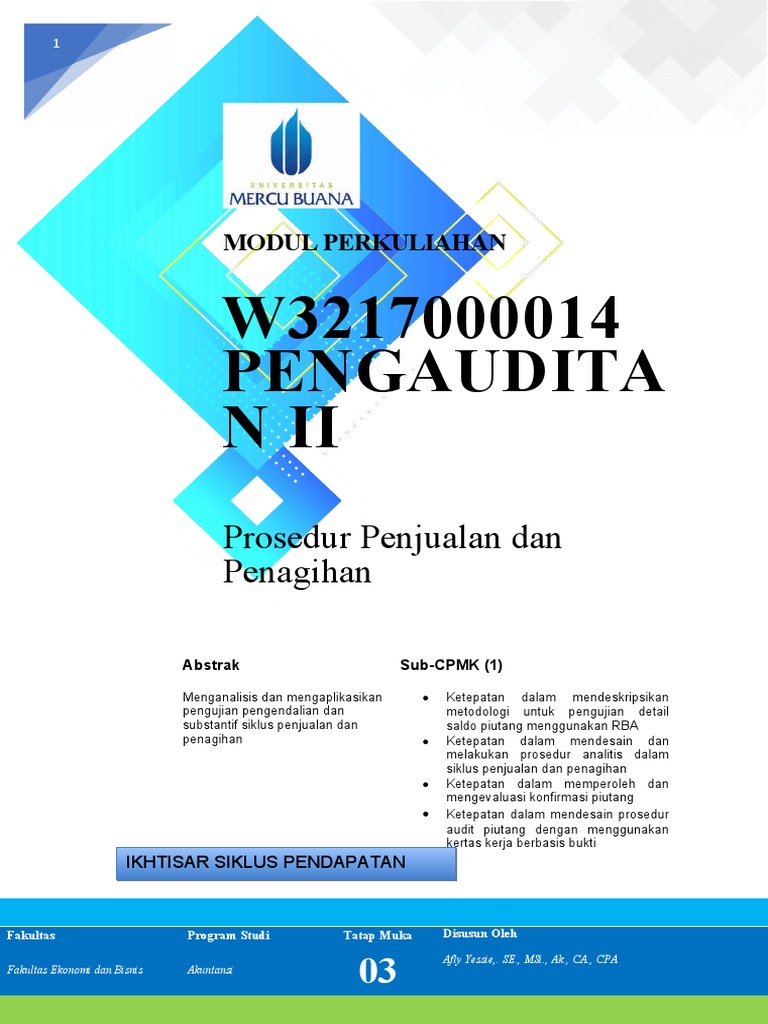 Prosedur Audit Siklus Penjualan dan Penagihan | PDF