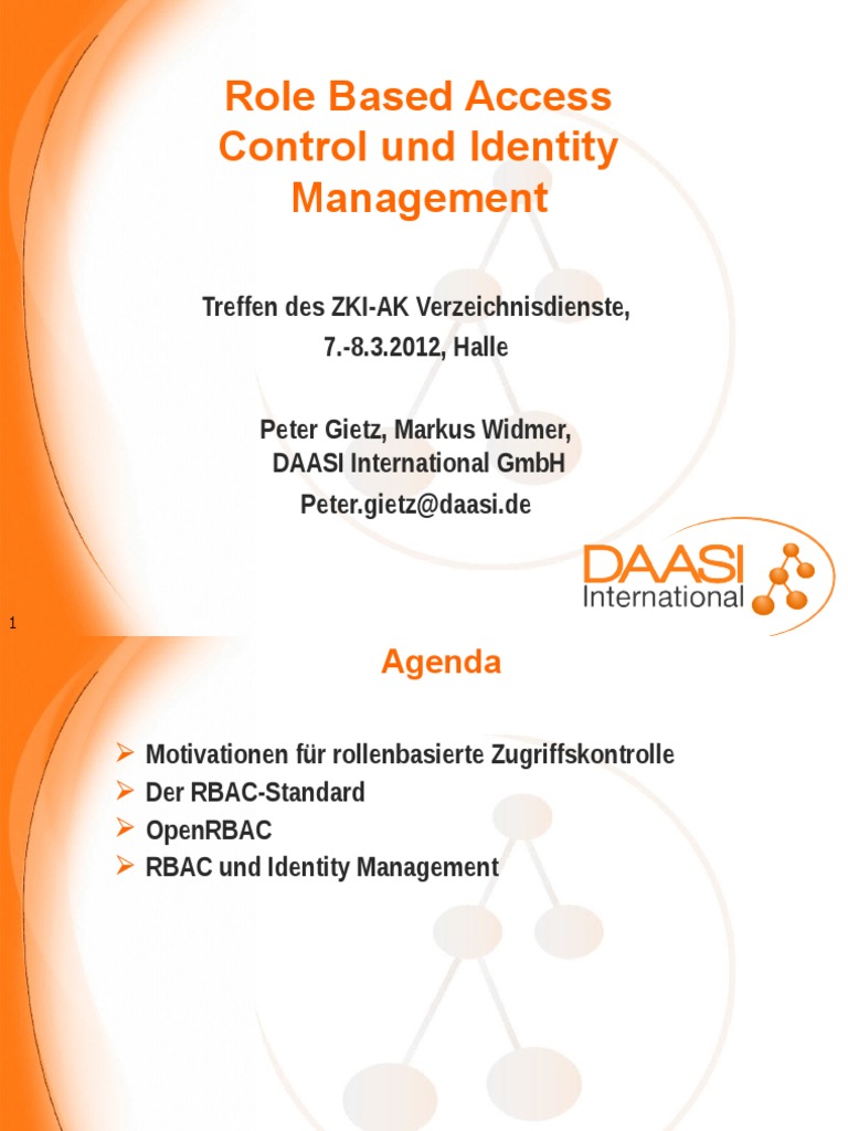 Role Based Access Control Und Identity Management (PDFDrive) | PDF