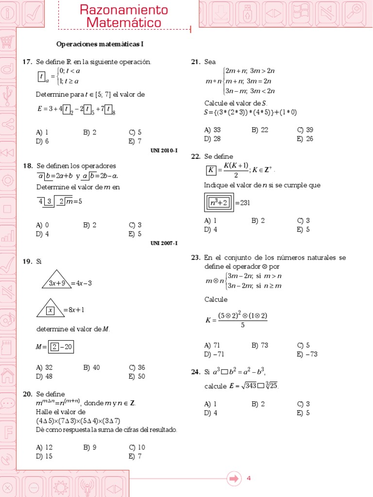 OPERACIONES MATEMÁTICAS _ REPASO | PDF | Matemáticas | Expresiones lógicas