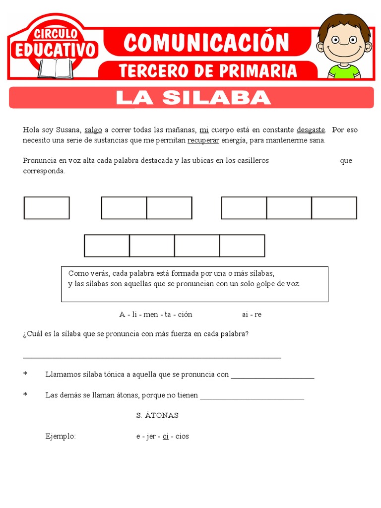La Silaba para Tercero de Primaria | Descargar gratis PDF | Lingüística ...