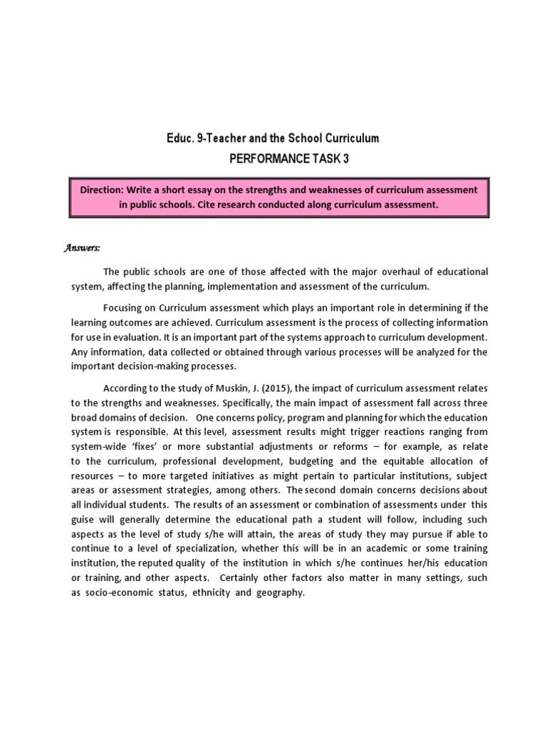 Curriculum Assessment Pdf Educational Assessment Curriculum
