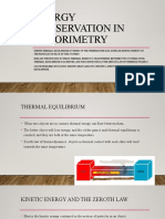 Energy Conservation in Calorimetry