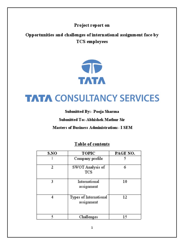 Project Report On Opportunities and Challenges of International ...