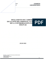 Actualización Al Reglamento de Carrera y Escalafón Del Personal Académico UEB, 28-07-2022, (S.O.008) PDF