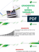 Gradientes O Series Variables: Unidad 6