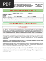 Guia 1 - Calor Especifico y Calor Latente - Fisica - P2 - 9° 1