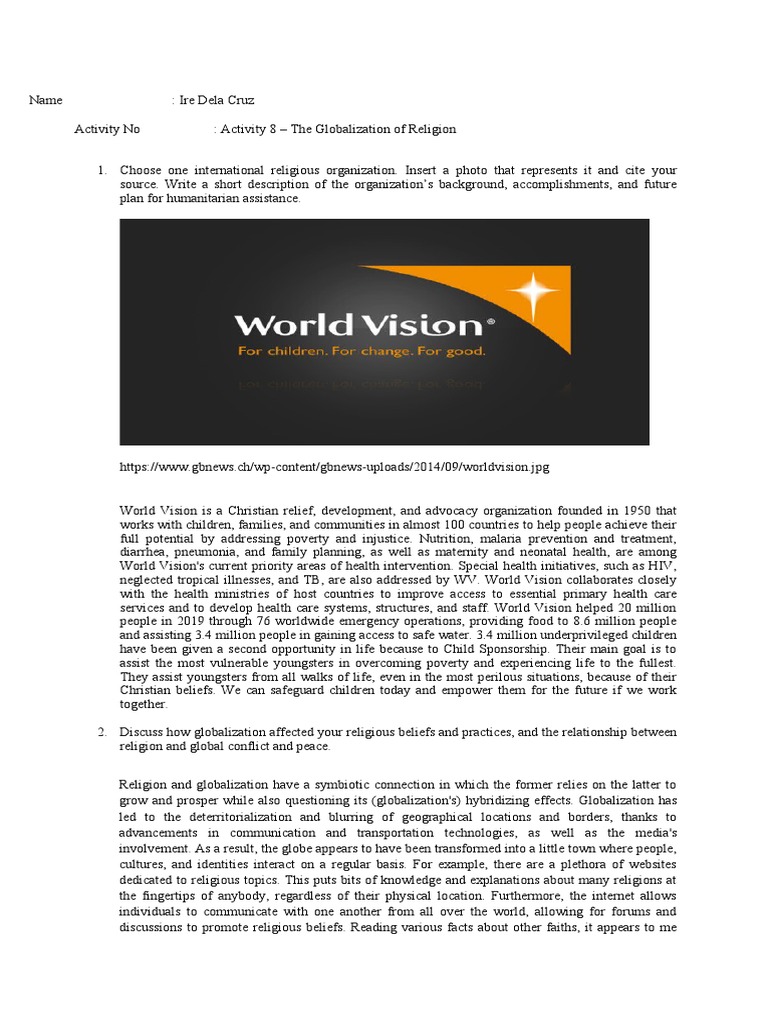 The globalization of religion pdf world vision international