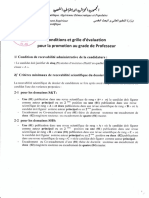 Conditions Et Grille Devaluation Pour La Promotion Au Grade de Professeur FR PDF