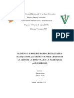 Alimento A Base de Harina de Maíz (Zea-Mays) Como Alternativa para Cerdos de La Granja La Fortuna en La Parroquia Alto Barinas