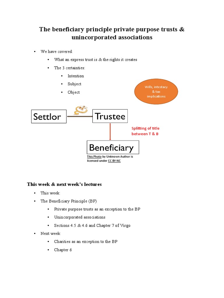 Understanding the Beneficiary Principle | PDF | Trust Law | Will And ...