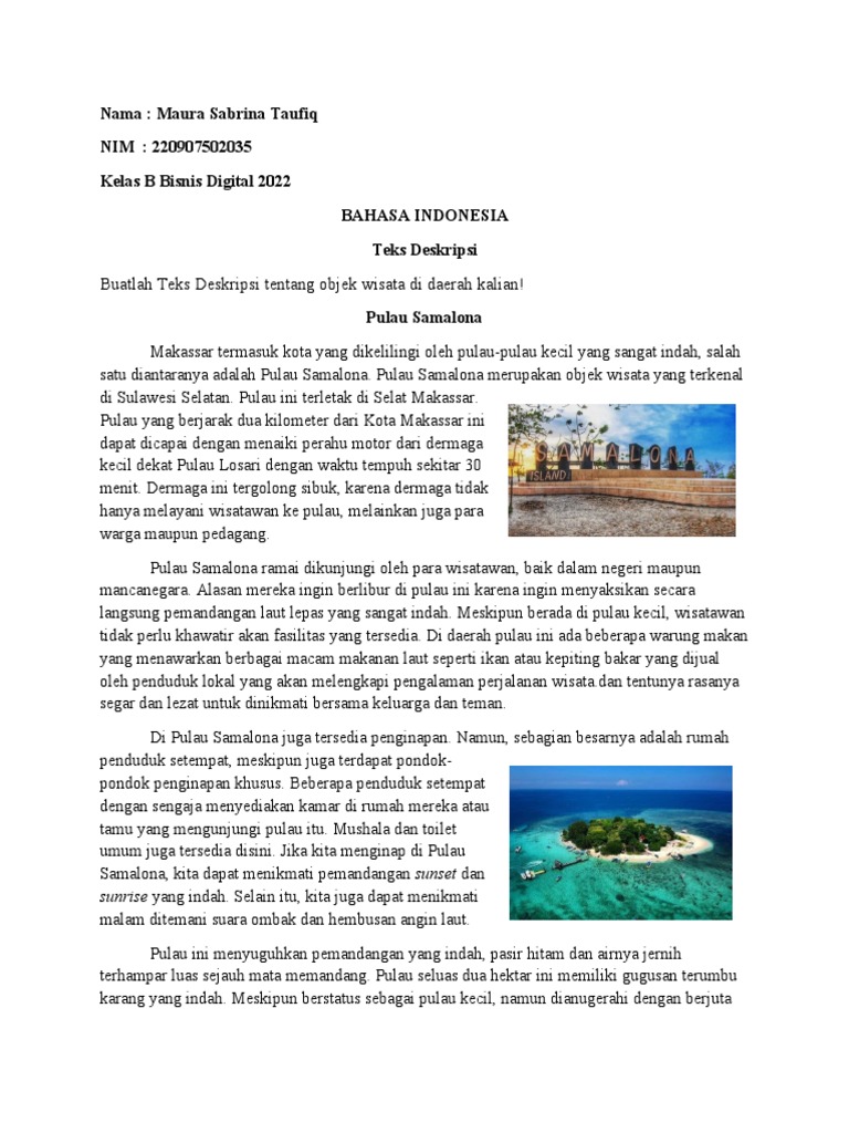 Teks Deskripsi Tentang Objek Wisata Di Daerah | PDF