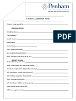 Tenants (Professionals) Application Form