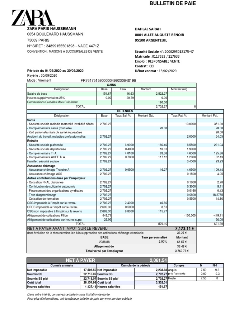 Bulletin | PDF | Bulletin de salaire (droit français) | Impôt sur le revenu