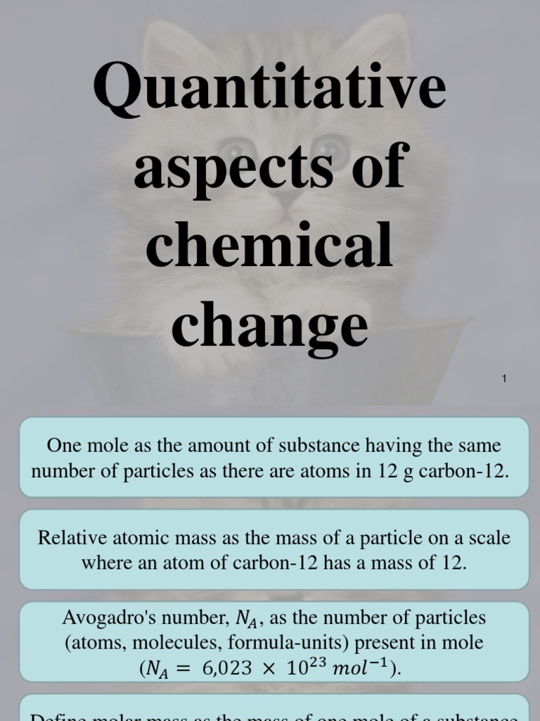 Grade 11 Quantitative Chemical Change Notes | PDF | Mole (Unit) | Materials