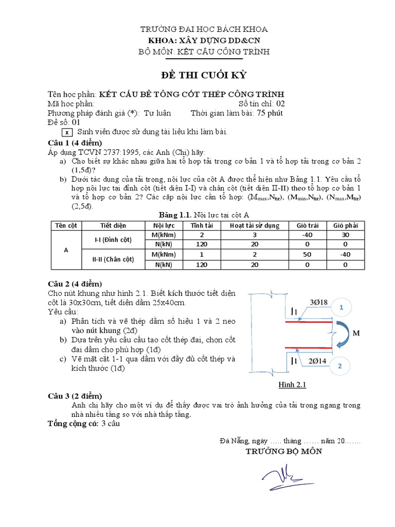 De Thi BTCT CT - Ky 1 2021 2022 PDF | PDF