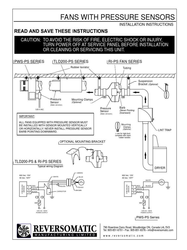Reversomatic TLD200 Fan Installation Guide | PDF | Duct (Flow ...