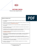 KIA India Dealer Application Form