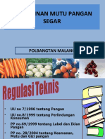 Penjaminan Mutu Pangan Segar