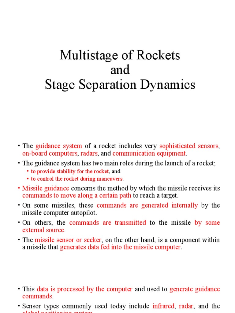Dynamics of Multistage Rocket Guidance | PDF | Multistage Rocket ...