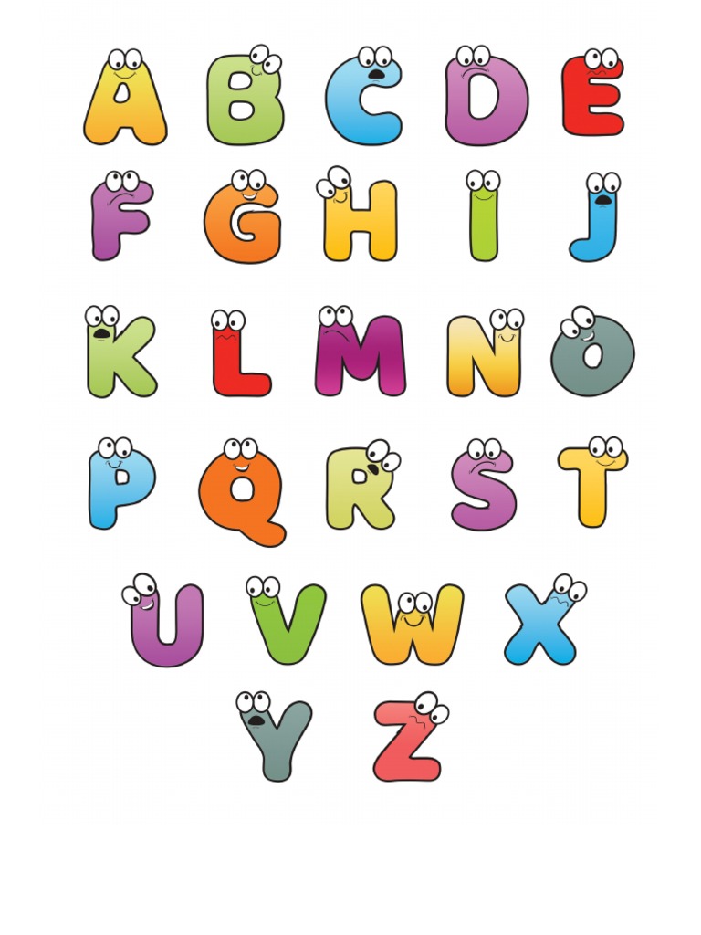 Free Printable Colorful Cartoon Letters Set | PDF