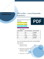 IRPJ e CSLL - Exercicio 2 - Lucro Presumido