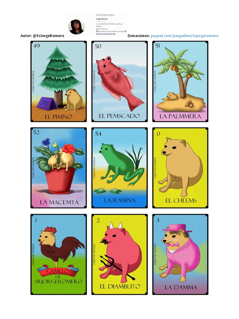 Lotería Cheems para Imprimir | PDF