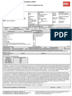 Private Car Standalone OD Only: Certificate of Insurance Cum Policy Schedule