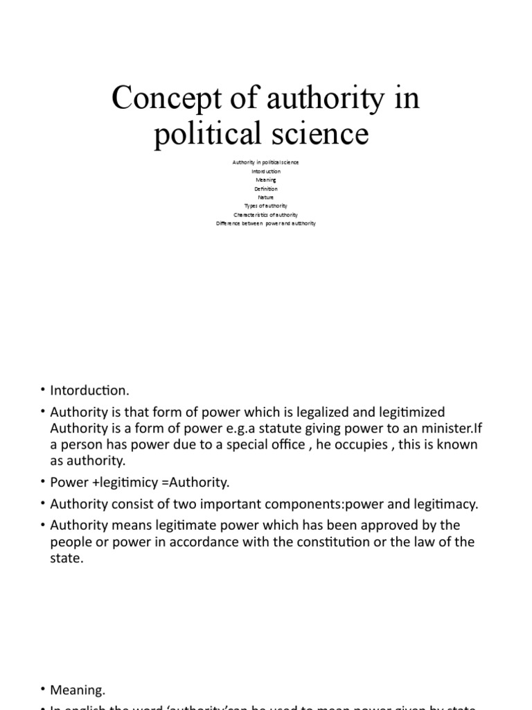 Concept of Authority in Political Science. | PDF | Legitimacy