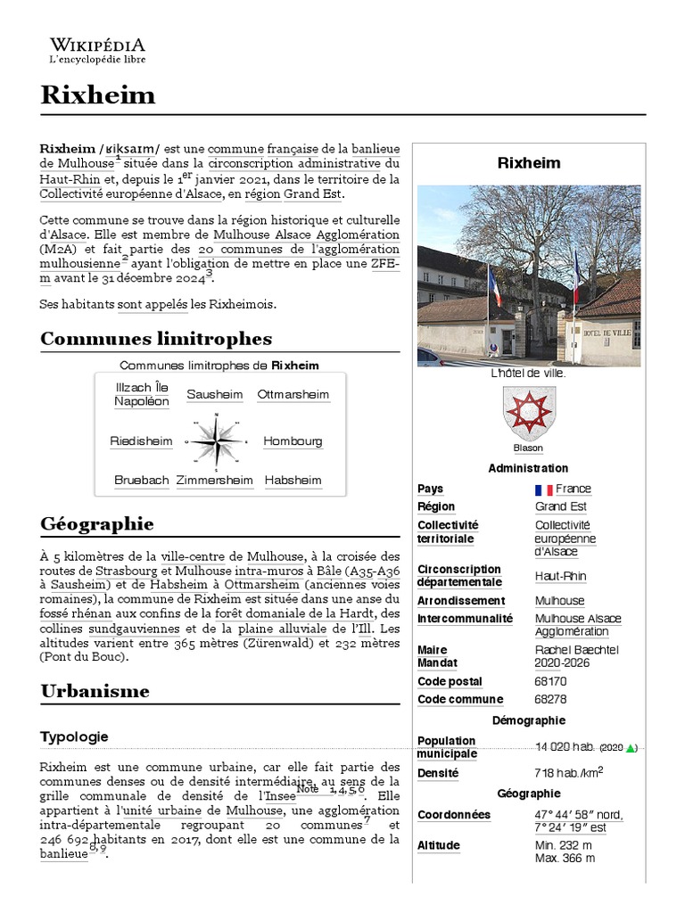 Rixheim : commune du Haut-Rhin | PDF