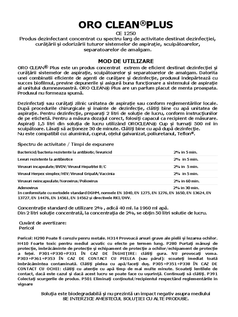 ModdeutilizareOROCLEANPLUS PDF