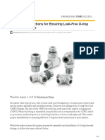 Assembly Instructions For Ensuring Leak-Free O-Ring Face Seal Fittings