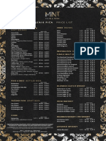 Soft Drinks, Beer, Spirits and Wine Price List