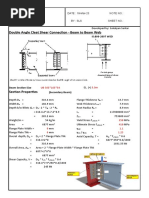 Shear Connection Beam To Beam by Double Angle Cleat by IS Code