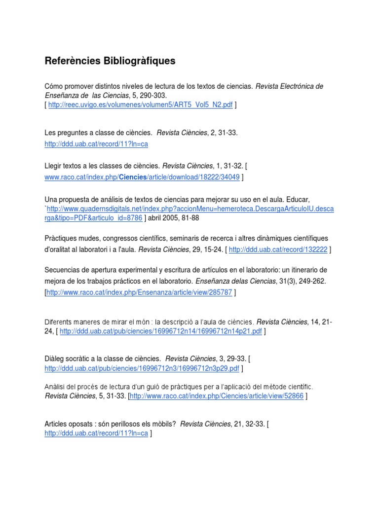 Referències Bibliogràfiques | PDF