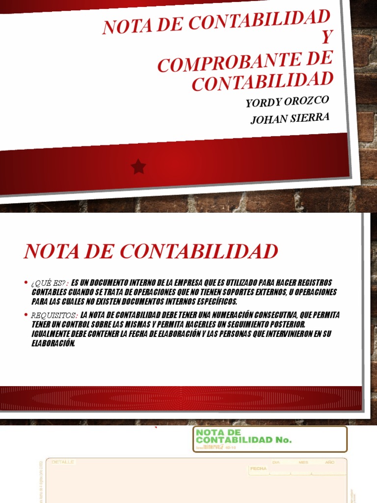 Tipos De Nota De Contabilidad