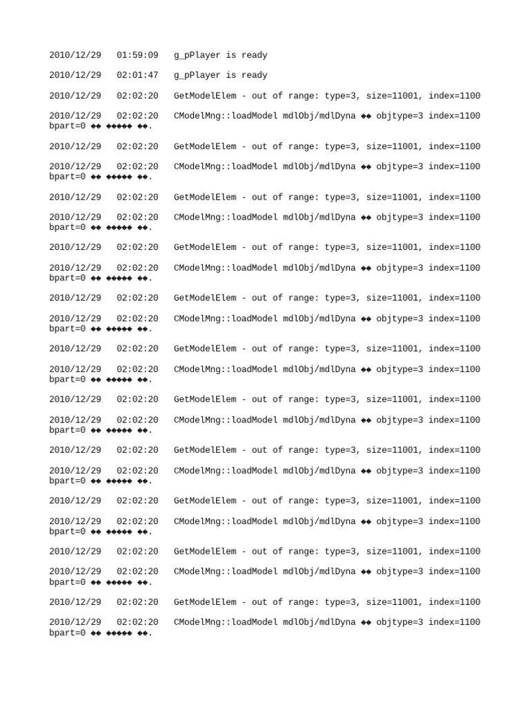 Model Loading Errors in Game Logs | PDF | Teaching Methods & Materials