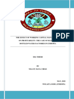 The Effect of Working Capital Management On Profitability (The Case of Selected Bottled Water Factories in Ethiopia) PDF