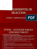 Procedimientos de selección y etapas de licitación pública