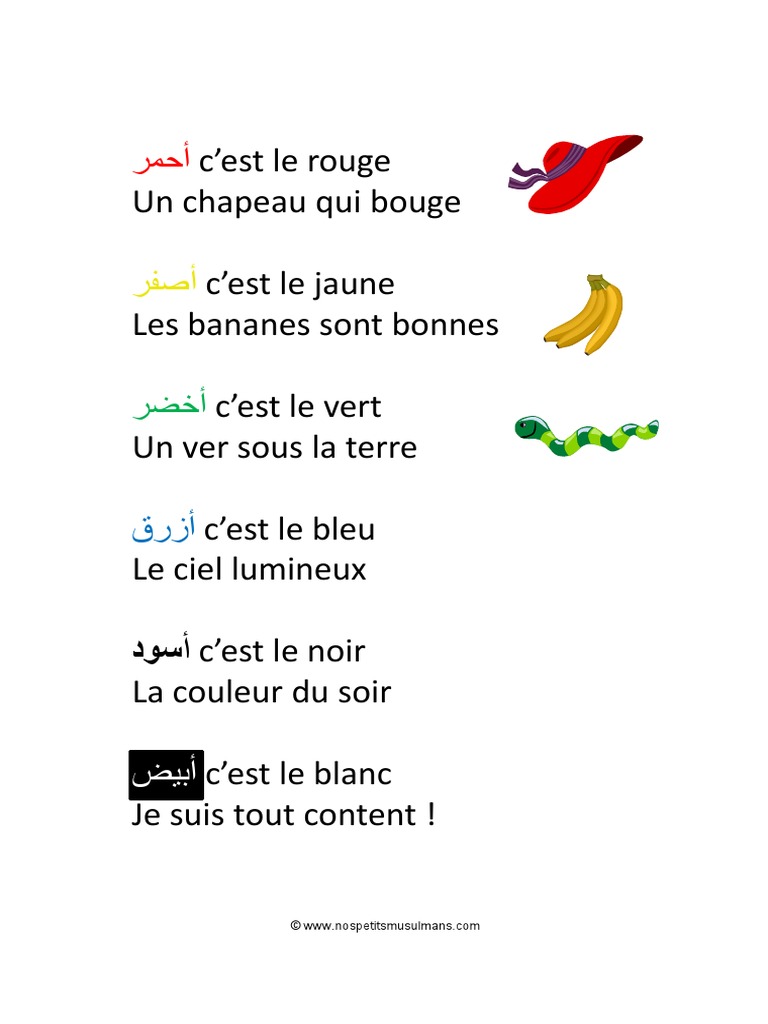 Chanson des couleurs pour enfants | PDF