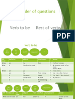 Order of Questions: Verb To Be Rest of Verbs