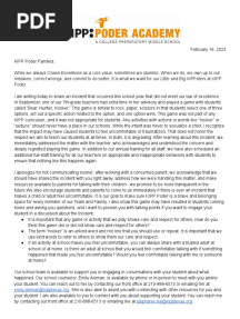 KIPP Poder Families Letter