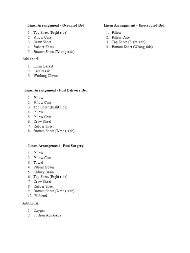 Linen Arrangement | PDF | Language Arts & Discipline