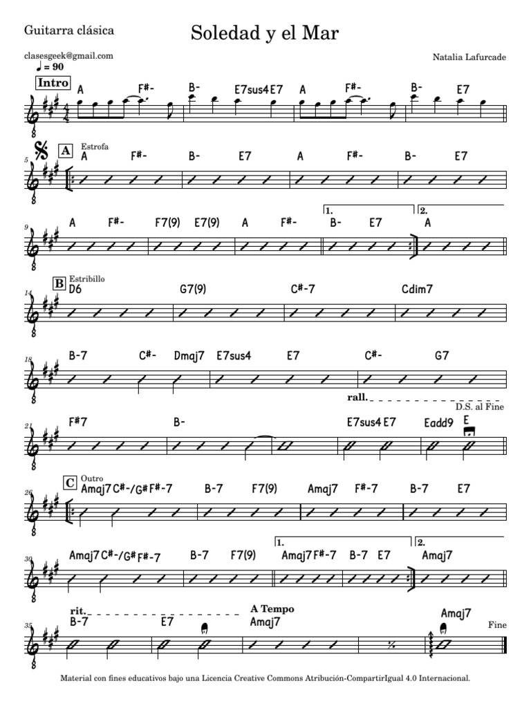 Soledad y El Mar Guitarra PDF