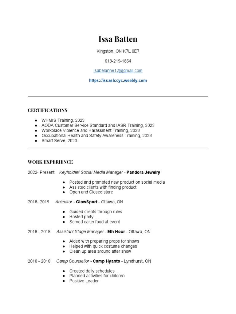 Resume Issa Batten | PDF | Career & Growth